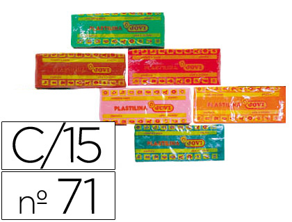 PLASTILINA JOVI 71 TAMAO MEDIANO CAJA DE 15 UNIDADES COLORES SURTIDOS