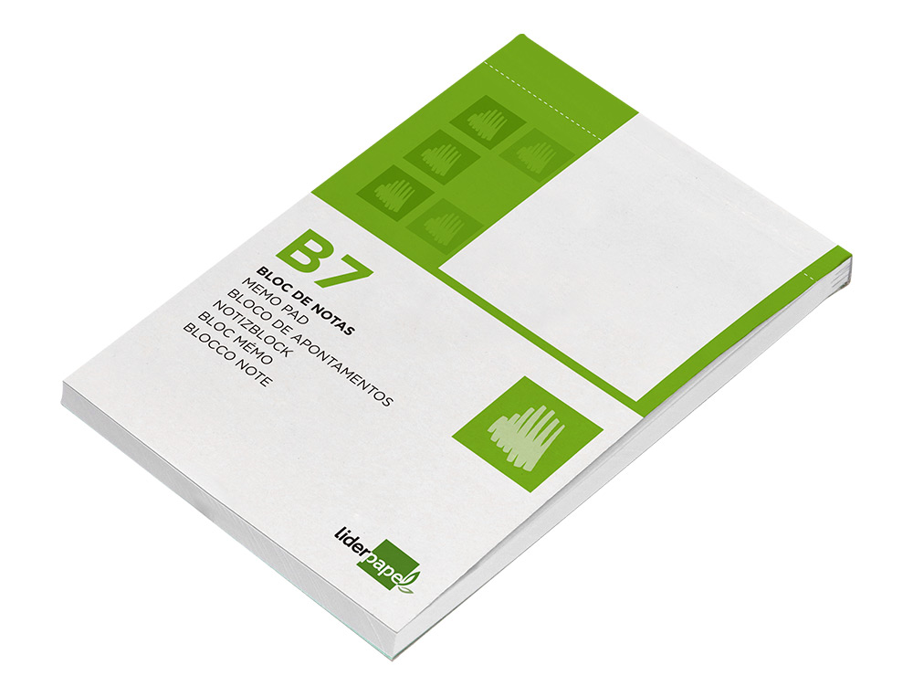 BLOC NOTAS LIDERPAPEL LISO B7 80 HOJAS 60G/M2 PERFORADO